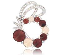 Spilla a forma di coniglio, con fiore e girasole, con strass, elegante, ideale come regalo di nozze, Middle, Metallo, Nessuna pietra preziosa