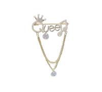 Spilla a forma di corona da regina, spilla a forma di corona in cristallo lucido, alla moda, in metallo, a forma di corona, da principessa, per donne e ragazze, per vestiti, borse, cappotti, risvolti,