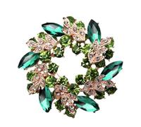 Spilla a forma di corona di cristallo a forma di foglia marquise verde viola, 3.8cml*6.2cm, 925