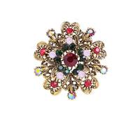 Spilla a forma di corona dorata con cuore e scritta "Merry Christmas", per donne e ragazze, con fiore di cristallo rosso e verde, simpatica decorazione di Natale, spille da bavero per abiti, abiti,
