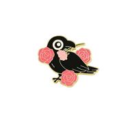 Spilla a forma di corvo con strass, accessorio alla moda delicato per abbigliamento e borse, accessorio casual e alla moda, Misura unica, come descritto