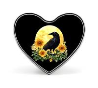 Spilla a forma di corvo e sole, fiori a forma di cuore, spilla da bavero, cravatta, accessori per abiti, matrimoni, compleanni, per uomini e donne, Love form, Metallo