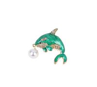 Spilla a forma di creatura oceanica con strass, alla moda, a forma di balena e conchiglia, decorazione vintage elegante per borse e cappelli, 1.0*1.0*1.0