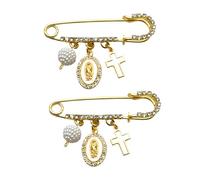 Spilla a forma di crocifisso, alla moda, in argento, nera, leggera, accessorio per vestiti, borse e berretti, ciondolo, One Size, come descritto