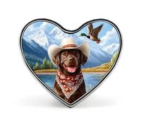 Spilla a forma di cuore a forma di cane Labrador, anatra, caccia, accessori per abbigliamento, gioielli, regali per feste di nozze