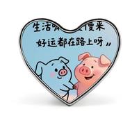 Spilla a forma di cuore a forma di maialino, graziosa anatra gialla per zaini o risvolti, spilla per San Valentino, anniversario