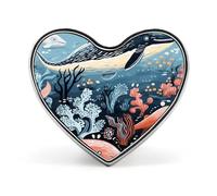 Spilla a forma di cuore a forma di polpo con balena foca, spilla per donne e uomini, accessori alla moda per cappelli, borse, giacche, cappotti, regali di giorno