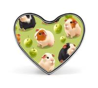 Spilla a forma di cuore a forma di porcellini d'India, per zaini, giacche, cappelli, decorazione