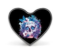Spilla a forma di cuore a forma di teschio con farfalla, spilla per zaino, giacche, cappelli, decorazione