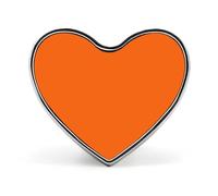 Spilla a forma di cuore arancione puro, spilla in metallo, spilla da bavero per uomo e donna, abbigliamento, borse, cappelli, accessori moda