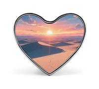 Spilla a forma di cuore con alba nel deserto, campanelli eolici al tramonto per zaini o risvolti, spilla per San Valentino, anniversario