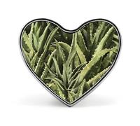 Spilla a forma di cuore con aloe vera, elegante decorazione per zaini e cappelli.