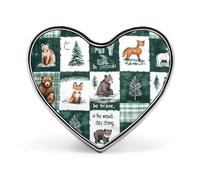 Spilla a forma di cuore con animali e patchwork, graziosa spilla, distintivo per cappello, abbigliamento, accessori, regali per feste di matrimonio per donne e uomini