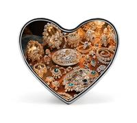 Spilla a forma di cuore con asino in un cespuglio di margherite, in metallo, leggera e rotonda, ideale per camicie, cappelli e giacche.