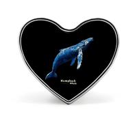 Spilla a forma di cuore con balena megattera, spilla in metallo a forma di cuore, regalo per uomo e donna, ideale per abbigliamento, borse e cappelli.
