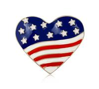 Spilla a forma di cuore con bandiera americana per donne e uomini moda USA con stelle e striscioni smaltati spille da bavero per il 4 luglio distintivi eleganti abiti zaini accessori per vestiti