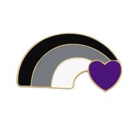 Spilla a forma di cuore con bandiera asessuale per abbigliamento e accessori, normale, Metallo non prezioso