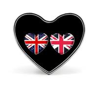 Spilla a forma di cuore con bandiera del Regno Unito e della Gran Bretagna, per donne e uomini, spilla da bavero con distintivo a forma di cuore, per feste e matrimoni