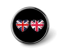 Spilla a forma di cuore con bandiera del Regno Unito e della Gran Bretagna, per donne e uomini, spilla da bavero alla moda, per feste e matrimoni