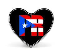 Spilla a forma di cuore con bandiera di Porto Rico