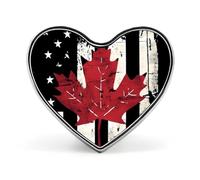 Spilla a forma di cuore con bandiera di Stati Uniti e Canada, graziosa spilla, distintivo per cappello, abbigliamento, accessori, regali per feste di matrimonio per donne e uomini