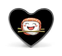 Spilla a forma di cuore con bastoncini di sushi, sake e maki, spilla carina per zaini, giacche e cappelli.