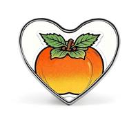 Spilla a forma di cuore con cachi dolce, tramonto con due alberi per zaini o risvolti, spilla per San Valentino, anniversario