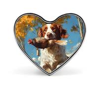 Spilla a forma di cuore con cane da caccia all'anatra, bottone per cravatta, risvolto, zaino, decorazione per uomo e donna