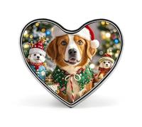 Spilla a forma di cuore con cane di Buon Natale, adorabile riccio per zaini o risvolti, spilla per San Valentino, anniversario