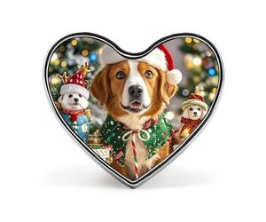 Spilla a forma di cuore con cane di Buon Natale, adorabile riccio per zaini o risvolti, spilla per San Valentino, anniversario