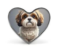 Spilla a forma di cuore con cane Shih Tzu e dipinto di lontre marine per zaini o risvolti, spilla per San Valentino, anniversario