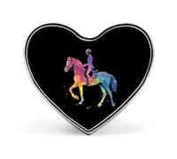 Spilla a forma di cuore con cavaliere in gara a Marsiglia, graziosa spilla da bavero, decorazione per abiti, cappelli e borse.