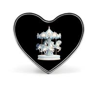 Spilla a forma di cuore con cavalli da giostra, spilla da bavero, distintivo per borsa, maglietta, festa, gioielli personalizzati