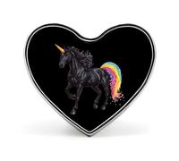 Spilla a forma di cuore con cavallo dalla coda arcobaleno, accessorio per abbigliamento e gioielli per uomo e donna.