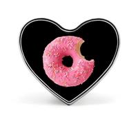 Spilla a forma di cuore con ciam e zuccherini, in alluminio, decorazione per zaini e cappelli.