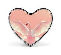 Spilla a forma di cuore con cigno che sbatte le ali, graziosa spilla da bavero, distintivo, accessorio per abbigliamento e gioielli per uomo e donna