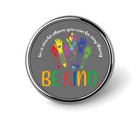 Spilla a forma di cuore con citazione motivazionale sull'autismo, ideale per zaini, giacche e borse, come regalo per sensibilizzare l'opinione pubblica.