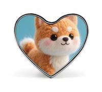 Spilla a forma di cuore con cucciolo marrone, farfalla e fata, per zaini o risvolti, spilla per San Valentino, anniversario