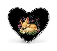 Spilla a forma di cuore con del deserto addormentata, graziosa spilla/bottone per zaini, giacche e cappelli.