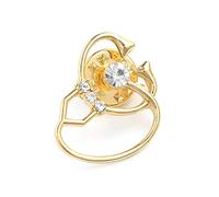 Spilla a forma di cuore con diamante dorato a forma di spilla semplice maglione NovitàUtile e alla moda