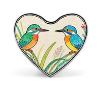 Spilla a forma di cuore con due uccelli vivaci, due gru al tramonto per zaini o risvolti, spilla per San Valentino, anniversario