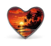 Spilla a forma di cuore con faro del mare al tramonto, spilla in metallo per camicie, giacche, cappelli, accessorio alla moda durevole e regalo per uomini, donne, eventi