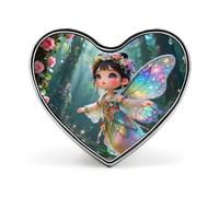 Spilla a forma di cuore con fata farfalla, per zaini o risvolti, spilla per San Valentino, anniversario