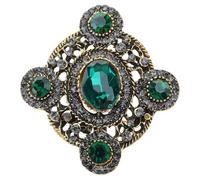 Spilla a forma di cuore con fiocco senza tempo con cristalli Accent Corsage Pin per giacche da sera gioielli da festa elegante strass fiocco spilla ovale a forma di cuore, Misura unica, come descritto