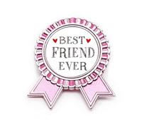 Spilla a forma di cuore con frase "Best friend ever", Medio, Metallo