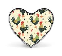 Spilla a forma di cuore con gallo verde, spilla da bavero, per cravatta, abiti, matrimoni, compleanni, per uomini e donne, Love form, Metallo