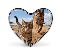 Spilla a forma di cuore con gatti e tigri Candy Hill per zaini o risvolti, spilla per San Valentino, anniversario