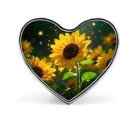 Spilla a forma di cuore con girasoli in fiore, fiori in fiore per zaini o risvolti, spilla per San Valentino, anniversario
