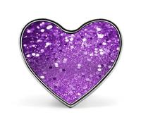 Spilla a forma di cuore con glitter viola scintillante, per donne e uomini, gioielli alla moda, accessori per cappelli, borse, giacche, cappotti, regali di giorno