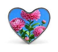 Spilla a forma di cuore con grandi fiori rosa, piccolo fiore per cagnolino, per zaini o risvolti, spilla per San Valentino, anniversario